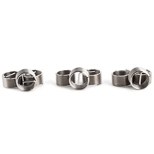RASTKY Stainless Steel Thread Inserts Set Durable and Convenient Repair Kit X 1.5 X 1D for Metric and Inch Threaded Holes, 10 Pieces for Industrial Workshops