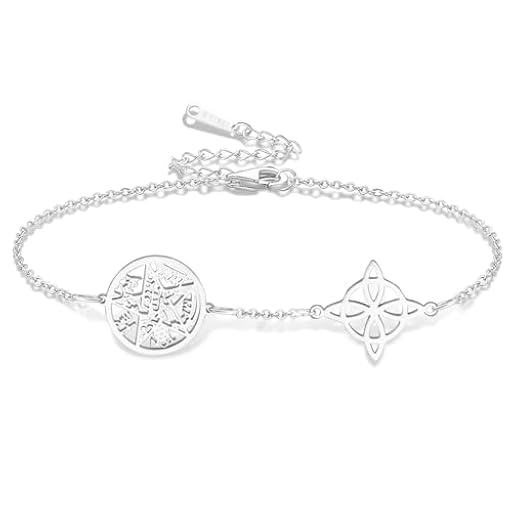 VASSAGO Pulsera de nudo de bruja pulsera de pentagrama de tetragramatón colgante de nudo celta amuleto de protección joyería pagana irlandesa para mujeres y hombres (Plata 2) | Ya disponible en tu tienda friki favorita! En mundofriki.es!