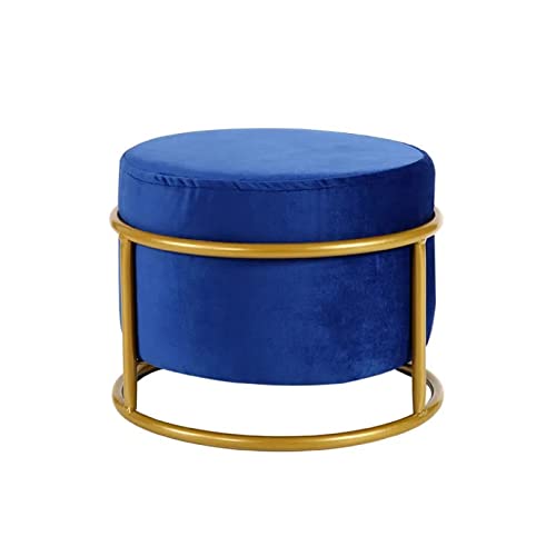 Canapé de couleur unie avec pouf repose-pieds rond en flanelle douce