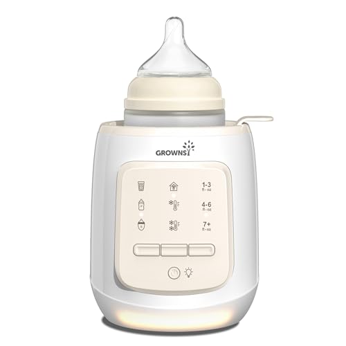 Image of GROWNSY Bottle Warmer, 9-in-1 Water Bath Nutri Baby Bottle Warmer, Fast & Easy Milk Warmer for Breastmilk& Formula, Warms Baby Milk to Body Temp and Maintain Nutrients - Beige