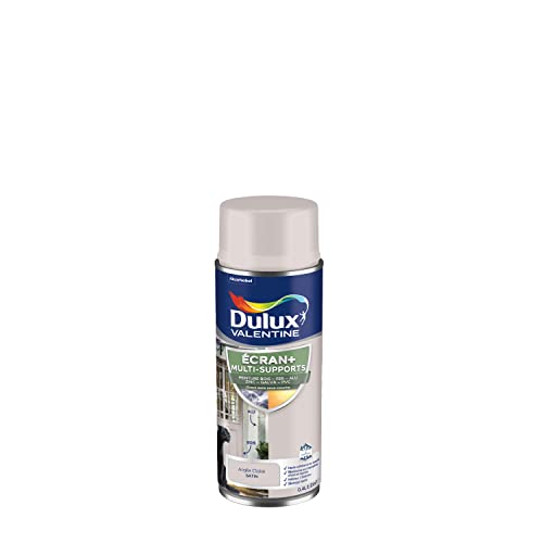Dulux Valentine ECRAN+ MULTI-SUPPORTS EXTERIEURE - Peinture en Phase Aqueuse pour l'Éxtérieur et l 'Intérieur - Satin Argile Claire aérosol 400 ml