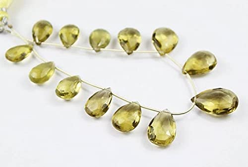 Quartz Citron Perles Gouttes Naturelles pour Créations de Bijoux Bohèmes Chic
