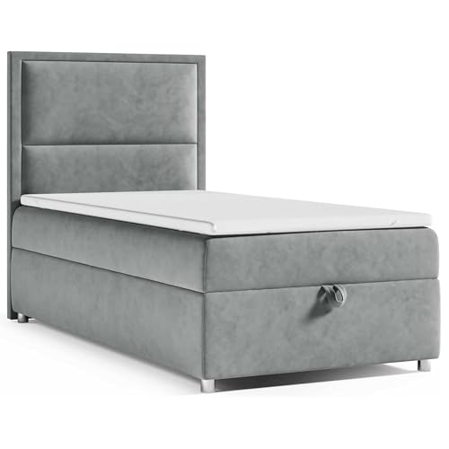 Best For Home Boxspringbett Trinity k-11 mit 7-Zonen Bonell-Federkernmatratze | Boxspringbett 80x200 | Boxsprintbett mit Matratze Und Stauraum | Polsterbett 80x200 - Lieferung bis Bordsteinkante