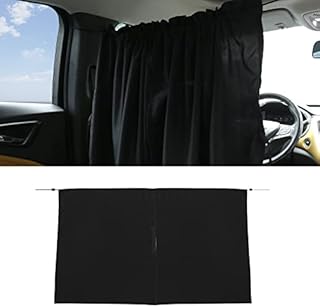 TSHAOUN Car Divider Curtains Sun Shade, Car Divider Privacy Curtains,Removable Front Rear Side Window Covers Simple Curtain for Travel Nap Night Car Camping (Black)