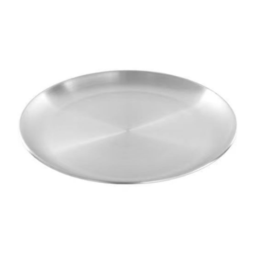 Junterone Stainless Steel Bone Spitting Dish Silver Shallow Tray Metal Dining Disc Dessert Tableware 23cm