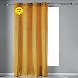  CDaffaires Lot de 2 Rideaux tamisant 140 x 240 cm Velours Doux Velvetine Jaune
