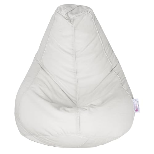 Image of Casa Copenhagen Premium Designer Fabric Bean Bag Chair, Filled with Beans | Capacity: Upto 7 Ft Height, 200 KG Weight | 4XL | White Coal