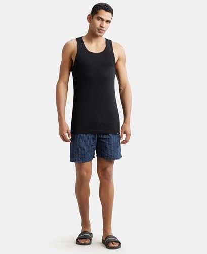 Image of Jockey 9922 Men's Super Combed Cotton Rib Racer Back Styling Round Neck Gym Vest (Pack of 2)