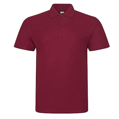 Men Classic Polo Shirt, Short Sleeve Plain Tee Top, Casual Polo Shirt for Workwear, Sports, Tough Gardening, Building, Perfect Workwear Gift for Builder, Electrician (Burgundy, 5XL)