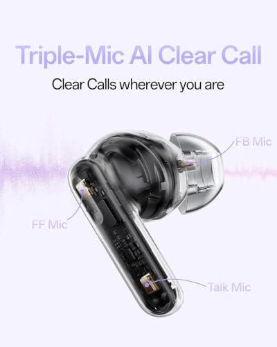 OPPO Enco Air 5 True Wireless Noise Cancelling Earbuds with 52dB Real time ANC,Upto 54Hrs Playtime,Triple-Mic AI Clear Call,Low Latency,Fast Charging.,Lavender Purple - Image 5