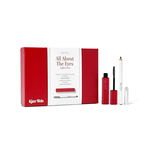 Kjaer Weis All About Eyes Gift Set - Certified Organic Volumizing Im-Possible Mascara Black with Long Lasting Iconic Black Pencil