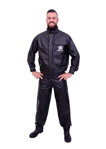 Capa De Chuva Motoqueiro Star Capas Impermeável Conjunto Jaqueta e Calça Motoqueiro Motociclista Motoboy Motogirl Impermeável Masculino e Feminino (BR, Alfa, GG, Regular, Regular, Preto)