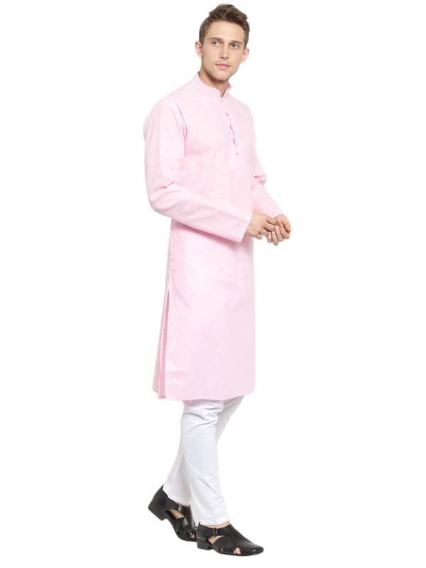 Image of R VASUDEV Solid Cotton Kurta Churidhar Set for Mens (10614)