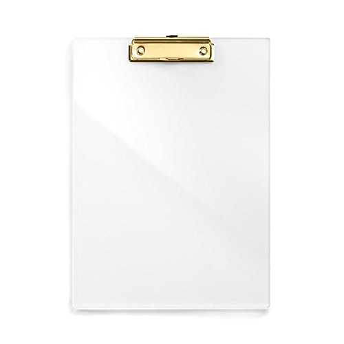 Image of russell+hazel Acrylic Clip Board, Gold-Toned Hardware, 9 inch x 12 inch