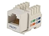 Monoprice Cat5E Punch Down Keystone Jack - Supports 22-24AWG Solid Wire, White