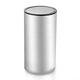 Zahnstocherhalter aus Edelstahl, Zahnstocherdose mit hygienischem Druckmechanismus zur praktischen Aufbewahrung von Zahnstochern, 12,5 × 5 × 5 cm (rund, schwarz)