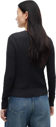 Tommy Hilfiger Damen Co Cable C-nk Ls Sweater Ww0ww44993 Pullover Sweater, Dark Grey Heather, M – Ansicht 2
