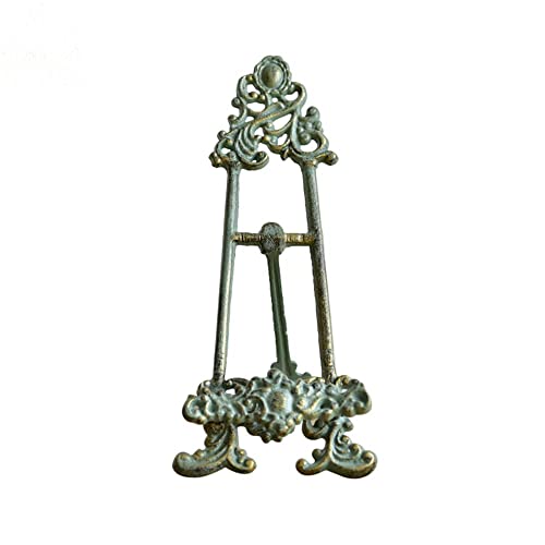 UNISTRENGH Vintage Cast Iron Cook Book Stand,Distressed Book Stand,Picture Frame Stand, Plaque Stand, Cook Book Stand,Blue (Large)