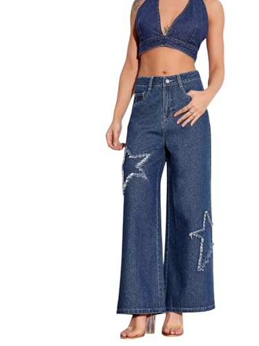 Image of Miss Chase Women's Wide-Leg High-Rise Regular-Length Stretchable Shaping Denim Jeans