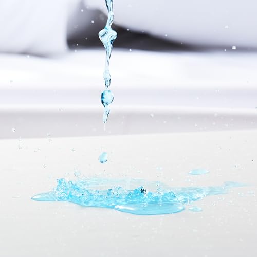 Image of Amazon Basics Waterproof Mattress Protector, Bed Bug and Dust Mite Barrier, King, White