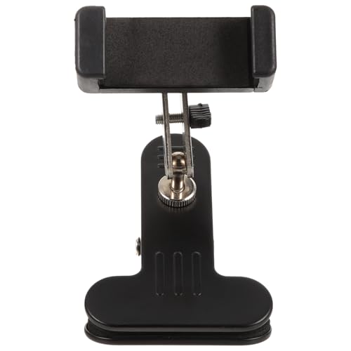 CHICAMPERA Smartphone Clip Holder with Anti-Slip Rubber Pad Adjustable Clamp for Live Streaming and Treadmill Phone Holder Attachment