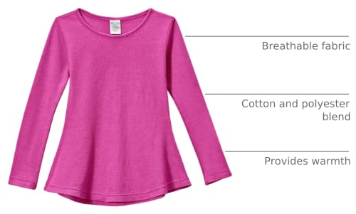 Image of City Threads Girls Long Sleeve Shirts Thermal Tunic Tops, Cotton Blend Shirt for Girls