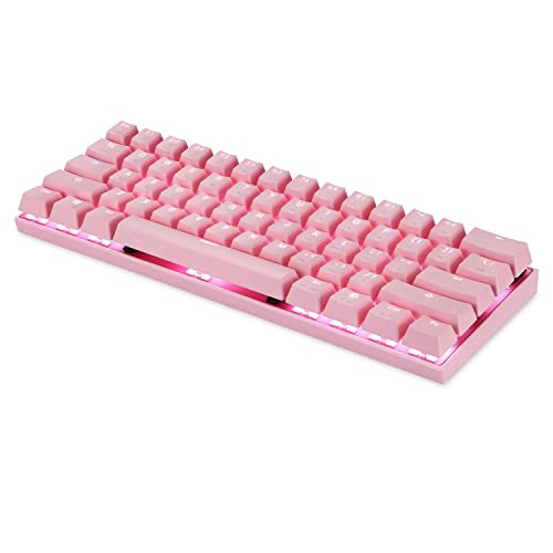 Teclado Mecânico Gamer MOTOSPEED CK62, RGB, Switch Outemu Vermelho, Bluetooth, US - Rosa