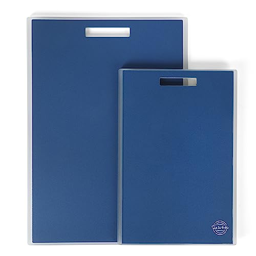 Set de 2 tablas de cortar rectangulares, azul miniatura 1