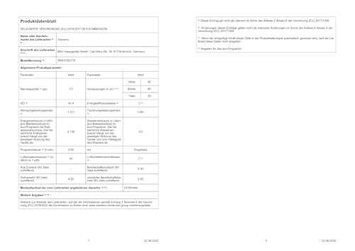 Siemens SN61HX01TE Vollintegrierter Geschirrspüler