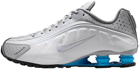 nike shox r4 silver blue
