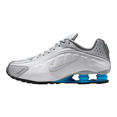 Nike HQ1988-005 Shox R4 Uomo, Metallic Silver/Blue Lagoon-White EU 48.5