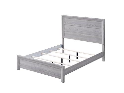 1 peça rústica móveis de madeira para quarto queen size painel cama cinza acabamento estilo contempo