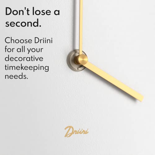 Driini Modern Pendulum Wall Clock - Decorative And Unique Metal Frame, With 8 Inch Face - Contemporary, Minimalist Design, With Silent Non Ticking Operation - Includes Both White And Gold Pendelum #TOP6