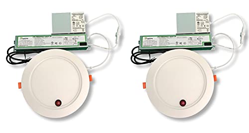 E2Lighting LED Downlight 6 Inch | 16W Dimmable w/ 90 Min Emergency Battery Backup | Ultra-Slim LED Recessed Light | IC Rated and Energy Star LED Roof | 2 Pack E2Lighting LED Downlight 6 Inch | 16W Dimmable w/ 90 Min Emergency Battery Backup | Ultra-Slim LED Recessed Light | IC Rated and Energy Star LED Roof | 2 Pack