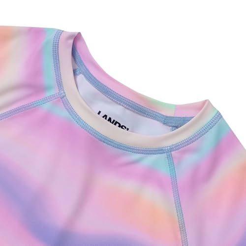 Image of Lands' End Girls Graphic Mock Neck UPF 50 Sun Protection Rash Guard