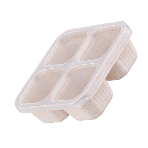 XuQiZZpp Recipiente de almuerzo a prueba de fugas con cuatro secciones separadas, caja de preparación de comidas para la escuela y el trabajo, elegante soporte para aperitivos