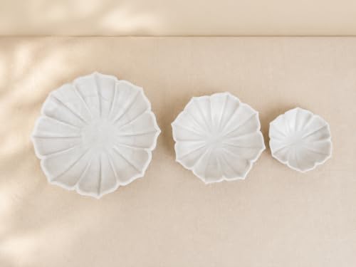 Image of Marble Urli Bowl for Home Decor | Handcrafted Floating Bowl, Decorative Centerpiece for Living Room Table, Luxury Stone Urli Dish, Pooja Decor & Festive Gift Item (Lotus /12 Inch)