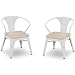 Delta Children Bistro 2-Piece Chair Set, White with Driftwood