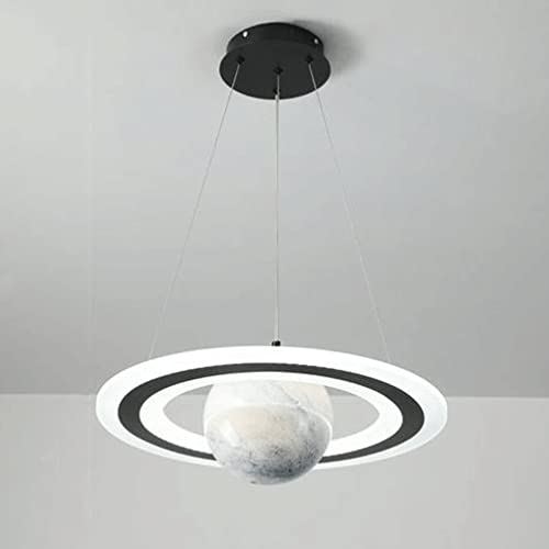 Lampe suspendue planète 17,7 pouces LED 45W moderne pour chambre coucher