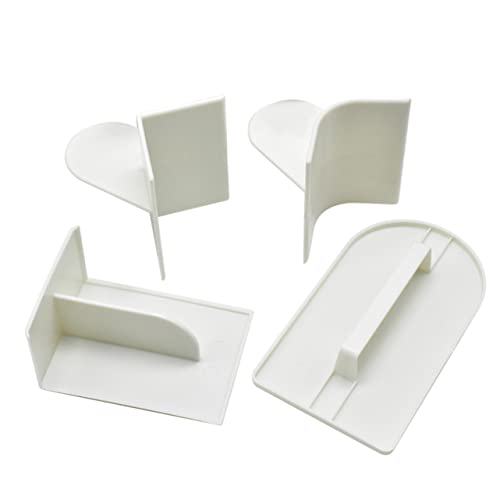 BESTYASH 4 pièces Lot de Grattoirs Plastique pour Fondant Lisseurs de Gâteau Polyvalents pour Décoration Pâtissière Outils Sûrs et Faciles à Nettoyer Adaptés pour Glaçage et Modelage