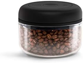 Fellow Atmos Vacuum Canister for Coffee & Food Storage - Airtight Sealed Container, Clear Glass, Small Coffee Bean Storage, 0.4 Litre Jar