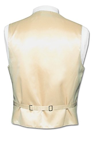 Men's Dress Vest & NeckTie Solid Light BROWN Color Neck Tie Set for Suit or Tux2