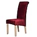 Homaxy Velvet Stretch Esszimmerstuhl Hussen - Spandex Plüsch Stuhlhussen Solide Großes Esszimmer Stuhl Protector Home Decor Set 2, Weinrot