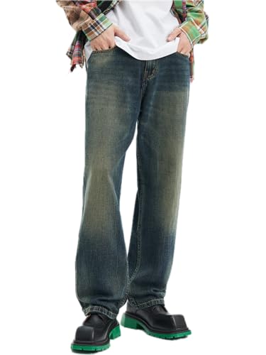 Jeans Pants Trousers Denim Business Commuter Style Men's Versatile Loose Straight Comfortable Casual Wear