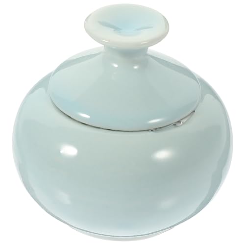 ULTECHNOVO Tarro de Cerámica Envase Pequeño con Tapa para Bálsamo Labial Compacto y Reutilizable para Crema Facial, Adecuado para Organizador de Maquillaje en Viaje