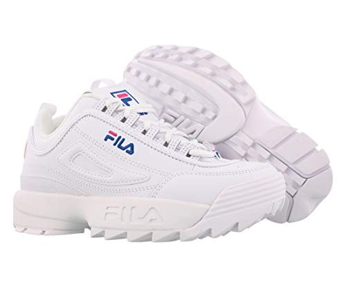 Fila Disruptor II Premium Womens White/Pink/Navy Sneakers (8.5)2