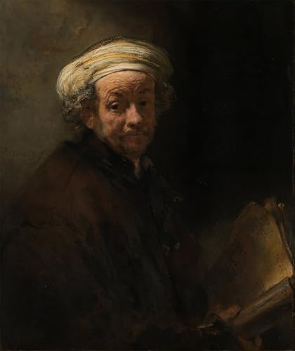 Cuadro en lienzo Rembrandt Autoritratto de 60x90cm para decorar la oficina