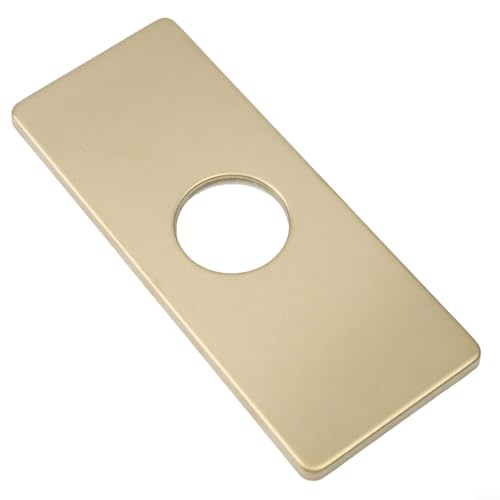 Plaque de protection décorative en acier inoxydable 304 brossé pour dissimuler les trous inutilisés dans les arrangements de robinet à trou unique (or brossé)