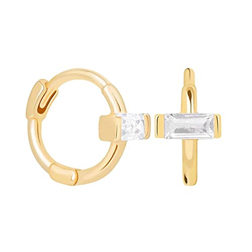 Boucles d'oreilles géométriques en zircon à porter au quotidien en piercing croisé