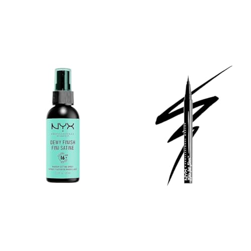 Makeup Setting Spray y Delineador Líquido Negro Waterproof miniatura 1